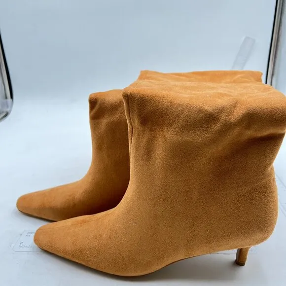 Tan Women Square Toe Knee High Boots Kitten Heel Long Boot Shoes For Daily Party