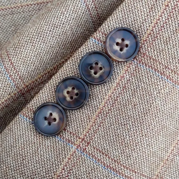 TASSO ELBA MEN'S LUXURY SILK/PURE WOOL BLEND WINDOWPAINE BLAZER