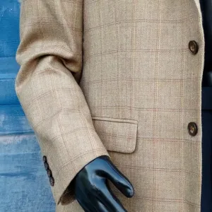 TASSO ELBA MEN'S LUXURY SILK/PURE WOOL BLEND WINDOWPAINE BLAZER
