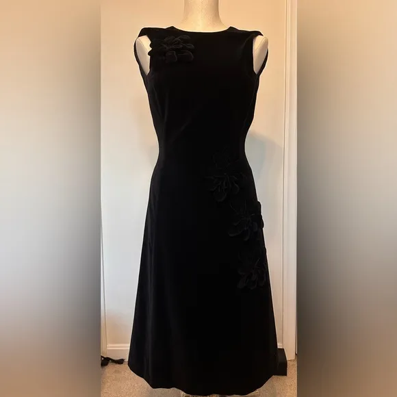 Taste Luxury Humor - BARNEYS New York - Black Velvet A-line Midi Dress