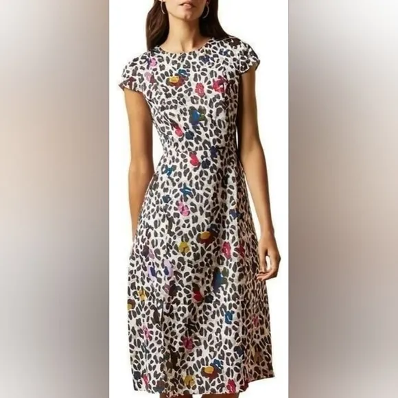 Ted Baker beautiful colorful floral animal print dress size 6-8 US