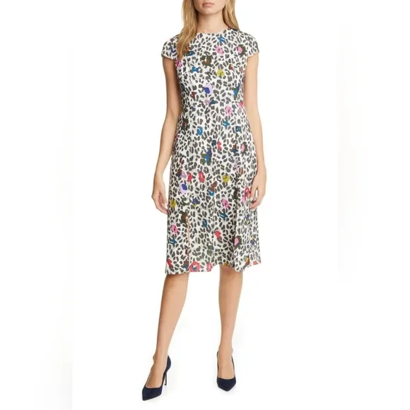 Ted Baker beautiful colorful floral animal print dress size 6-8 US