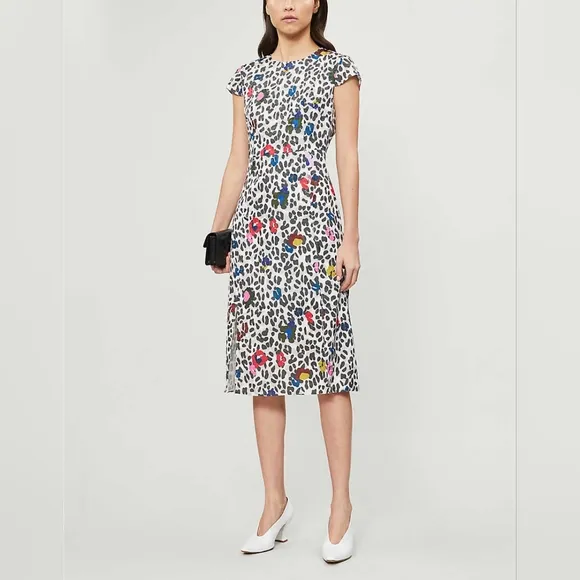 Ted Baker beautiful colorful floral animal print dress size 6-8 US