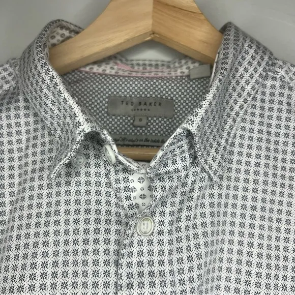 Ted Baker Blue Flower Pattern Dress Shirt 2XL