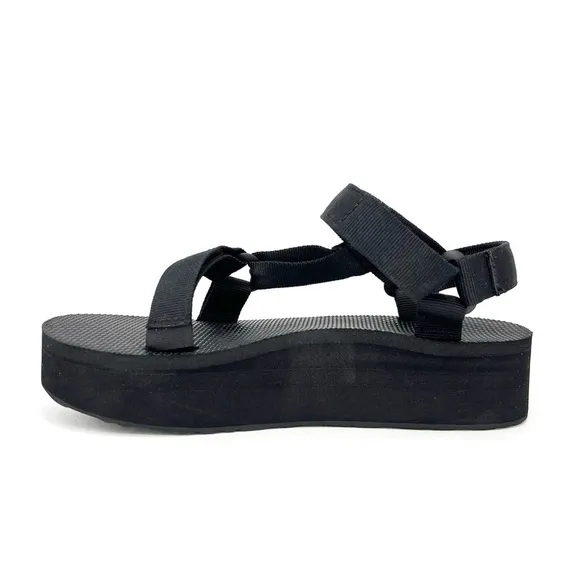 Teva Flatform Universal Black Sandals Platform Womens Size 7 EUC 1008844