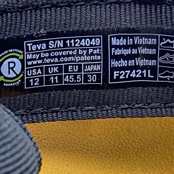 TEVA Zymic Men’s Size 12 Recycled Sporty Sandals Outdoor Shoes 1124049