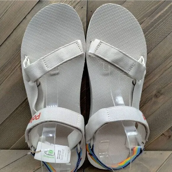 Teva Original Universal Pride x Polaroid Sandals Mens‎ Size  12 Ice Grey Outdoor