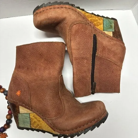 The Art Company Booties Ankle Boots Woman 37 Leather Suede Brown