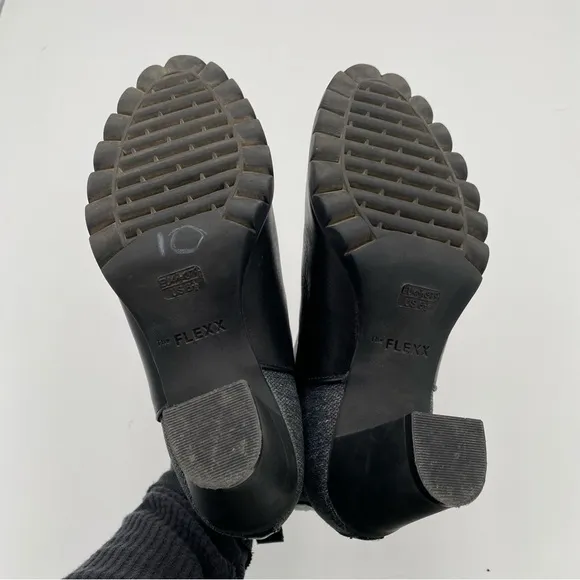 The Flexx Comfort Pull On High Heeled Ankle Boots Booties Black Gray Size 6.5