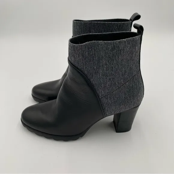 The Flexx Comfort Pull On High Heeled Ankle Boots Booties Black Gray Size 6.5