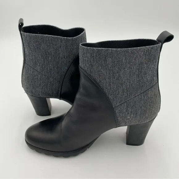 The Flexx Comfort Pull On High Heeled Ankle Boots Booties Black Gray Size 6.5