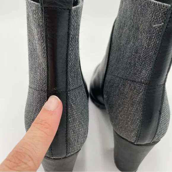 The Flexx Comfort Pull On High Heeled Ankle Boots Booties Black Gray Size 6.5