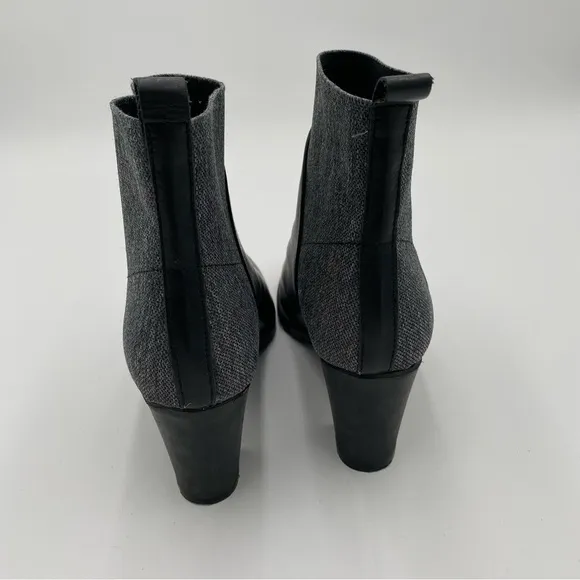 The Flexx Comfort Pull On High Heeled Ankle Boots Booties Black Gray Size 6.5