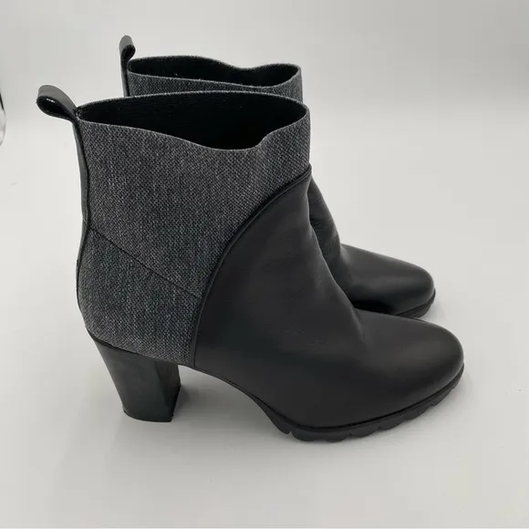 The Flexx Comfort Pull On High Heeled Ankle Boots Booties Black Gray Size 6.5