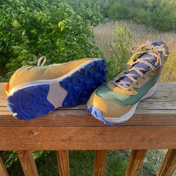 The North Face Kids' Green and Tan Hiking Shoes