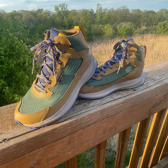 The North Face Kids' Green and Tan Hiking Shoes