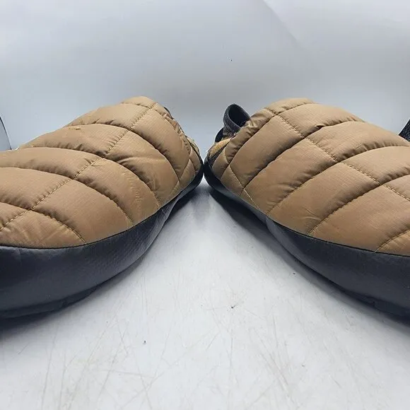 The North Face Thermoball Traction Mens 14 Brown Mule Slip On Slippers Faux Fur