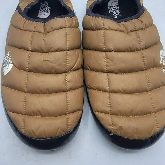 The North Face Thermoball Traction Mens 14 Brown Mule Slip On Slippers Faux Fur