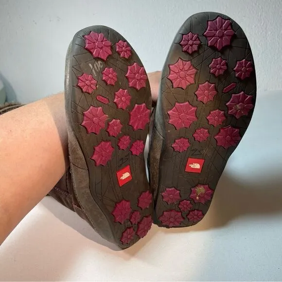 THE NORTH FACE Womens Abby IV Waterproof Suede Leather Boots US 6 Brown/Fuschia
