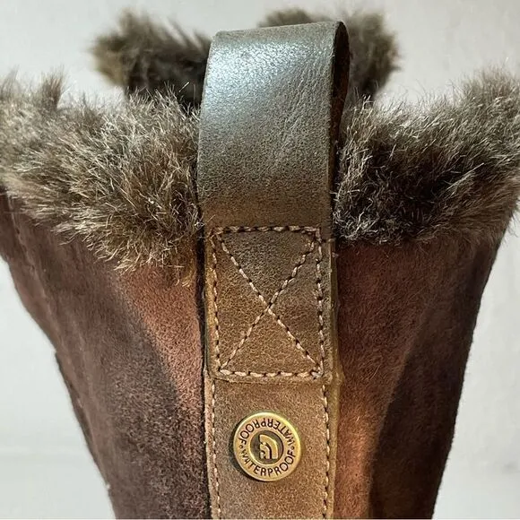 THE NORTH FACE Womens Abby IV Waterproof Suede Leather Boots US 6 Brown/Fuschia