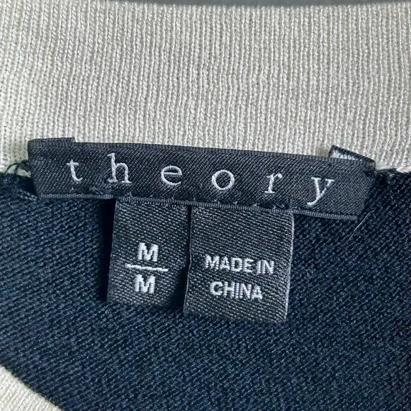 Theory dress medium sweater black silk wool office corpcore minimalist