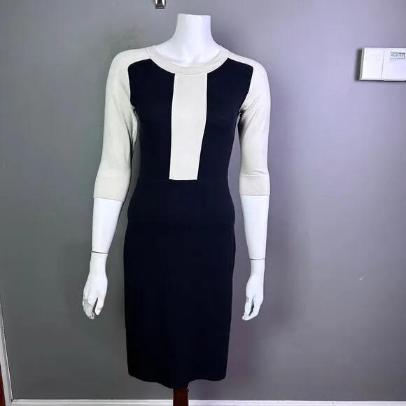 Theory dress medium sweater black silk wool office corpcore minimalist
