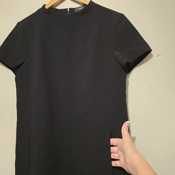 Theory Dress Womens Sz 4 Jasneah Admiral Crepe Black NWT $345 Minimalist Career