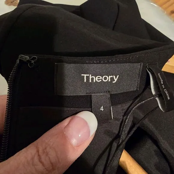 Theory Dress Womens Sz 4 Jasneah Admiral Crepe Black NWT $345 Minimalist Career