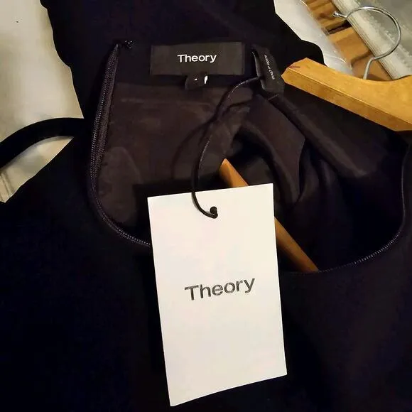 Theory Dress Womens Sz 4 Jasneah Admiral Crepe Black NWT $345 Minimalist Career