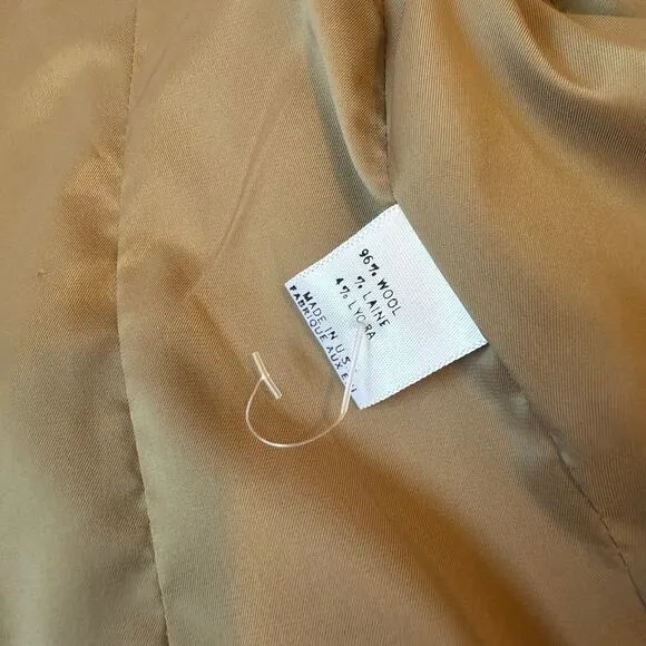 Theory Gabe B Stretch Wool Single Button Breasted Blazer Size 8 Beige Minimalist