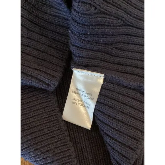 Theory Navy Knit ribbed wool short sleeve preppy minimalist mini dress Small