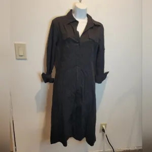 Theory size 12 saige linen blend button down shirt dress modest