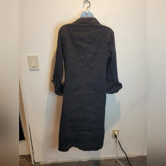 Theory size 12 saige linen blend button down shirt dress modest