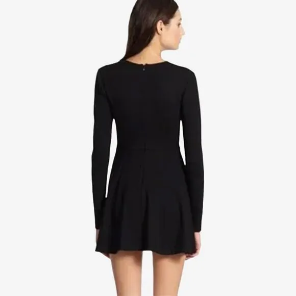 Theory Tillora Dress Size 2 Black Viscose Blend Neutral Minimalist Career Office