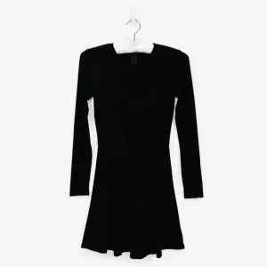 Theory Tillora Dress Size 2 Black Viscose Blend Neutral Minimalist Career Office