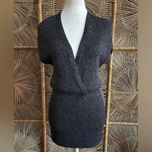 Theory Venice Tinsel Metallic Knit Sweater Dress