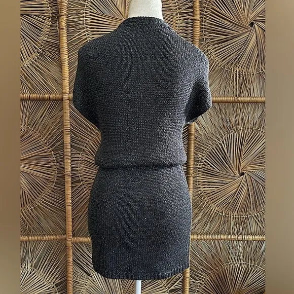 Theory Venice Tinsel Metallic Knit Sweater Dress