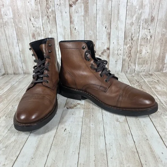 Thursday Boots Captain Brown Leather Ankle Dress Boots Lace Up Mens Size 10