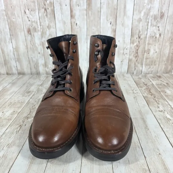 Thursday Boots Captain Brown Leather Ankle Dress Boots Lace Up Mens Size 10