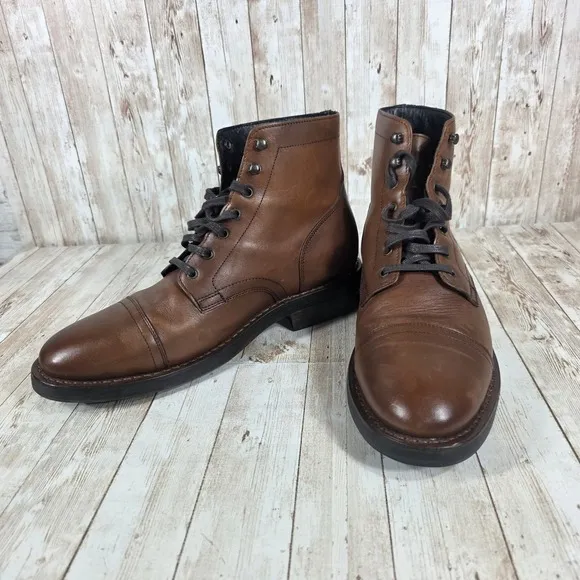 Thursday Boots Captain Brown Leather Ankle Dress Boots Lace Up Mens Size 10