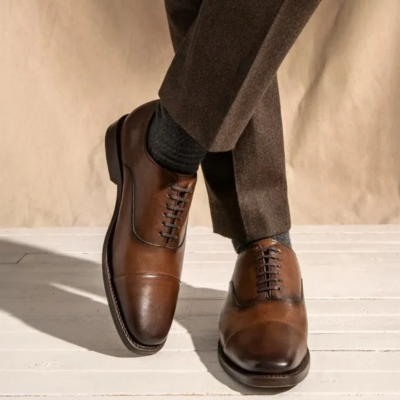 Thursday Everyday Executive Leather Cap Toe‎ In Brandy Color