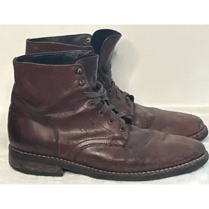 Thursday Everyday Men's Size 11 Brown Captain Leather Lace Up Boots Handmade