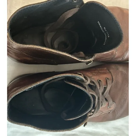 Thursday Everyday Men's Size 11 Brown Captain Leather Lace Up Boots Handmade