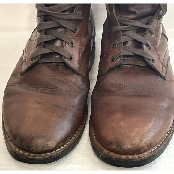 Thursday Everyday Men's Size 11 Brown Captain Leather Lace Up Boots Handmade