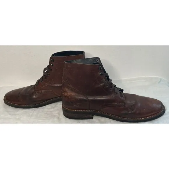Thursday Everyday Men's Size 11 Brown Captain Leather Lace Up Boots Handmade