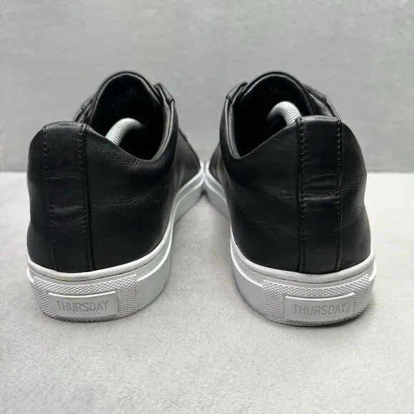 Thursday Everyday Mens Size 12.5 Shoes Black Leather Handmade Premier Sneakers