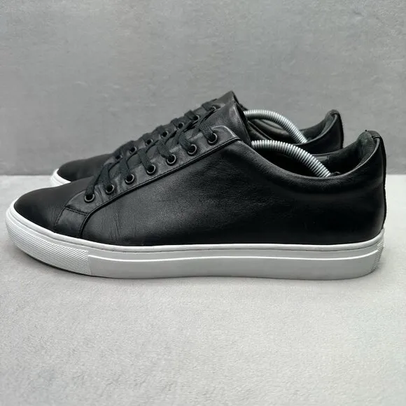 Thursday Everyday Mens Size 12.5 Shoes Black Leather Handmade Premier Sneakers