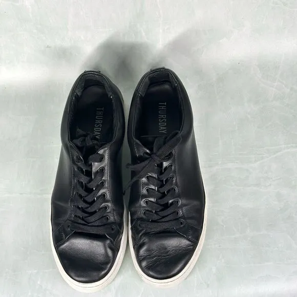 Thursday Shoes Everyday Leather Premium Low Top Sneakers Men's Size 10.5 Black