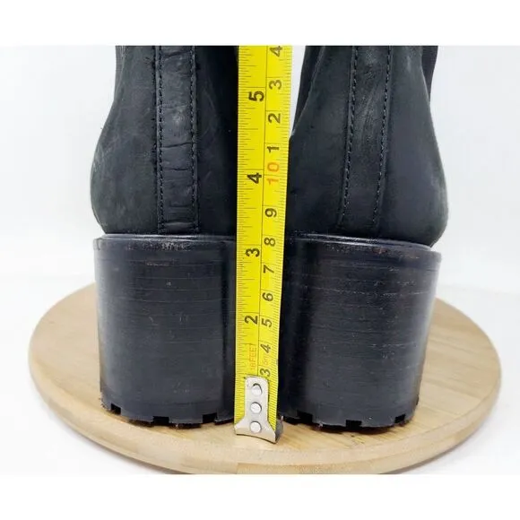 Thursday Knockout Boots Womens 10 Chelsea Black Nubuck Everyday Heel Shoes