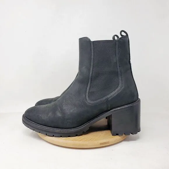 Thursday Knockout Boots Womens 10 Chelsea Black Nubuck Everyday Heel Shoes